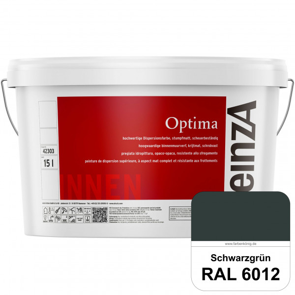 einzA Optima (RAL 6012 Schwarzgrün) Stumpfmatte Dispersionsfarbe für hochwertige Anstriche