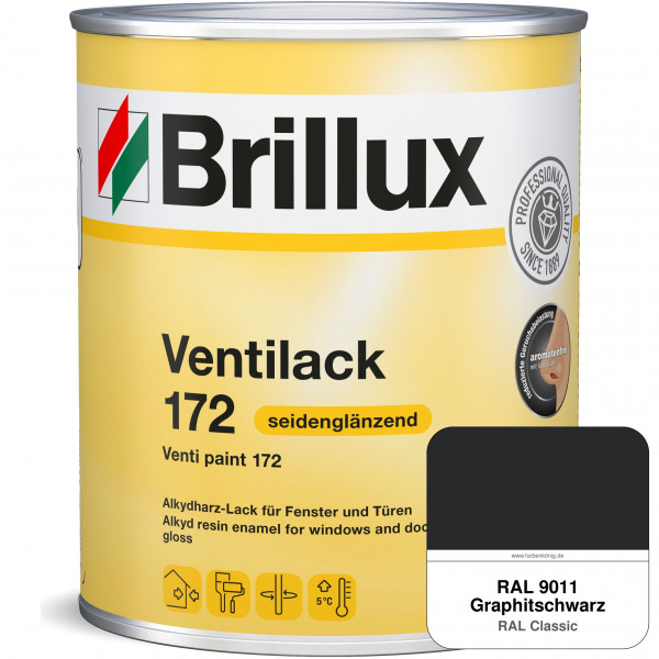 Ventilack Seidenglanz 172 (RAL 9011 Graphitschwarz)