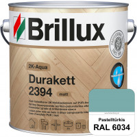 2K-Aqua Durakett 2394 (RAL 6034 Pastelltürkis) Wasserbasierter 2K-Versiegelung für Parkettfußböden, 