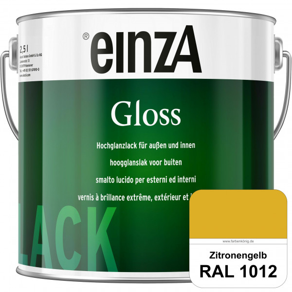 einzA Gloss (RAL 1012 Zitronengelb) Hochwertiger Alkydharzlack in Premium-Qualität, hochglänzend.