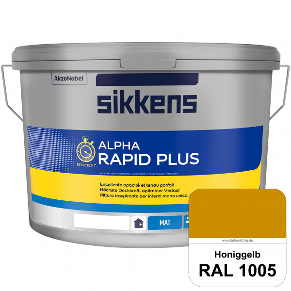 Alpha Rapid Plus (RAL 1005 Honiggelb) Hochwertige & stumpfmatte Wandfarbe für mittlere Belastungen