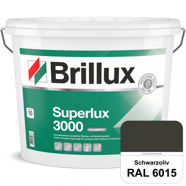 Superlux 3000 (RAL 6015 Schwarzoliv) hoch deckende stumpfmatte Innen-Dispersionsfarbe - streiflichtu