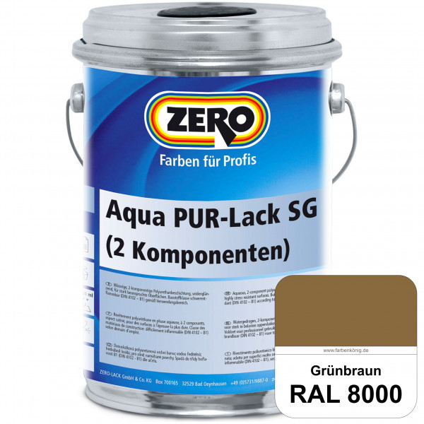 Aqua PUR-Lack SG inkl. Härter (RAL 8000 Grünbraun)