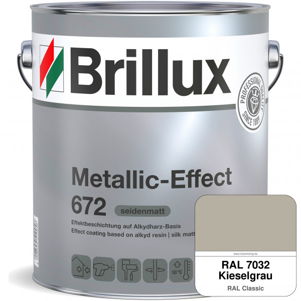 Metallic-Effect 672 (RAL 7032 Kieselgrau) schnell trocknender Alkydharzlack für Metalleffekte (innen