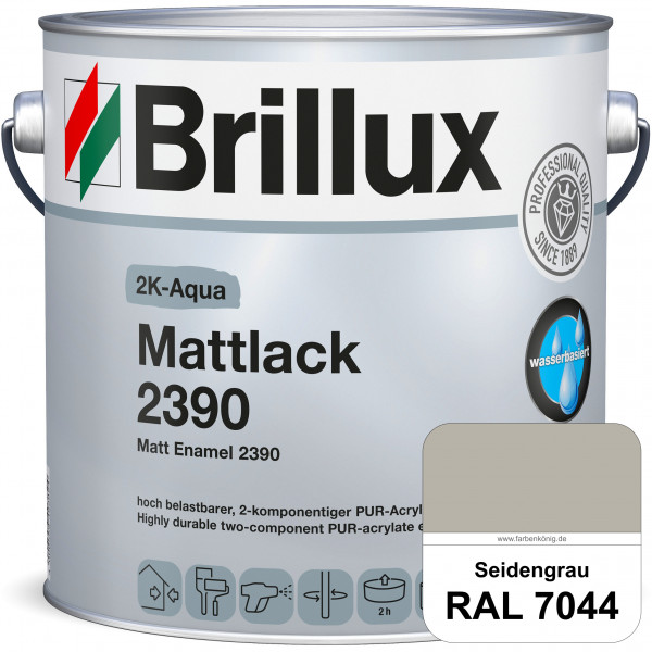 2K-Aqua Mattlack 2390 (RAL 7044 Seidengrau) mechanisch und chemisch hoch belastbar für außen & innen