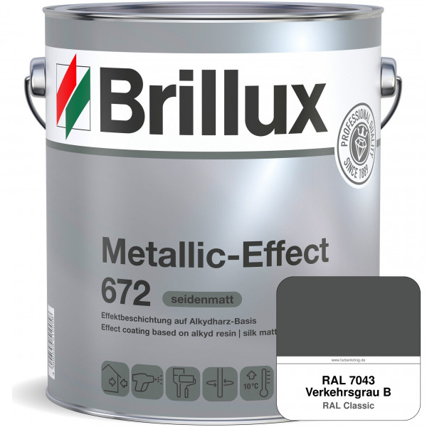 Metallic-Effect 672 (RAL 7043 Verkehrsgrau B) schnell trocknender Alkydharzlack für Metalleffekte (i