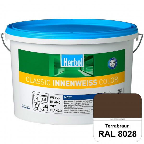 Classic Innenweiss Color (RAL 8028 Terrabraun) Hochwertige Renovierungsfarbe