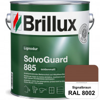 SolvoGuard 885 (RAL 8002 Signalbraun) deckende oder lasierende seidenmatte Alkydharz-Holzfarbe für a