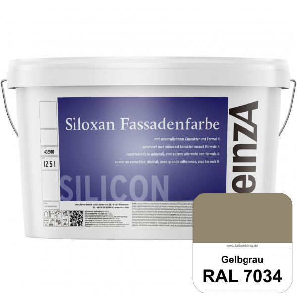 einzA Siloxan Fassadenfarbe (RAL 7034 Gelbgrau) Siliconvergütete Fassadenfarbe