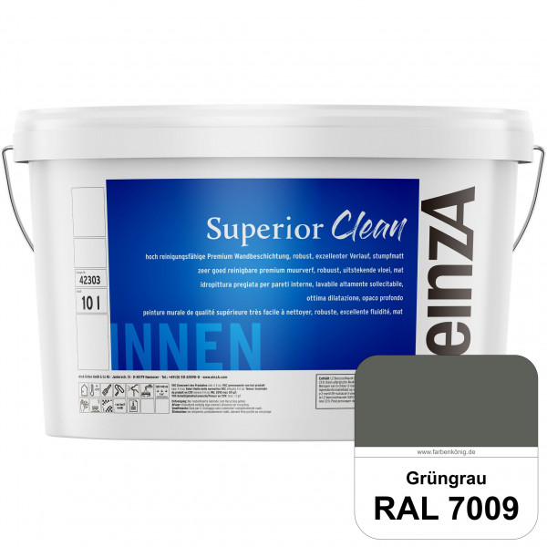 einzA Superior Clean (RAL 7009 Grüngrau) Hoch reinigungsfähige, stumpfmatte Premium-Wandbeschichtung