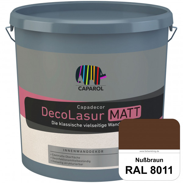 Capadecor DecoLasur Matt (RAL 8011 Nussbraun) Matte Lasurfarbe auf Dispersionsbasis (innen)