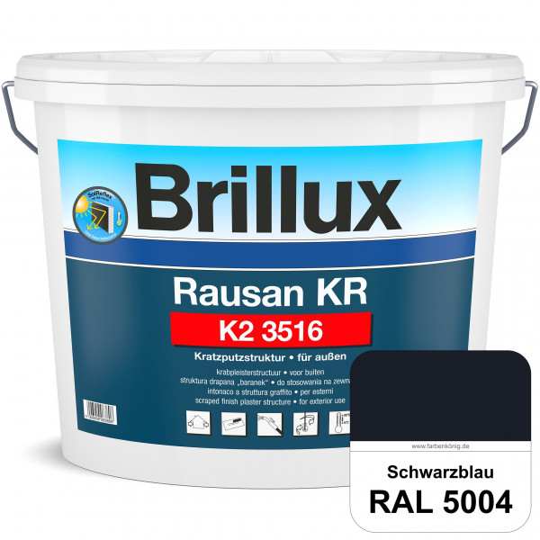 Rausan KR K2 3516 mit Protect (RAL 5004 Schwarzblau) Organisch gebundener Kratzputz für wetterbestän