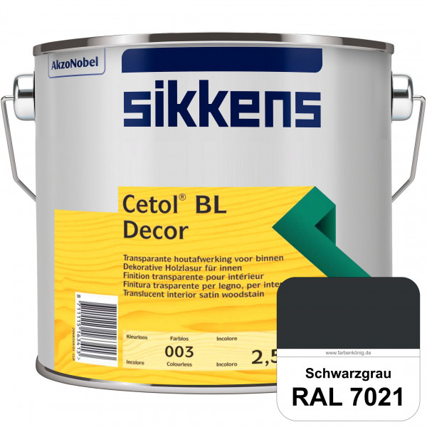 Cetol BL Decor (RAL 7021 Schwarzgrau) wasserbasierte & seidenglänzende Dünnschichtlasur für innen