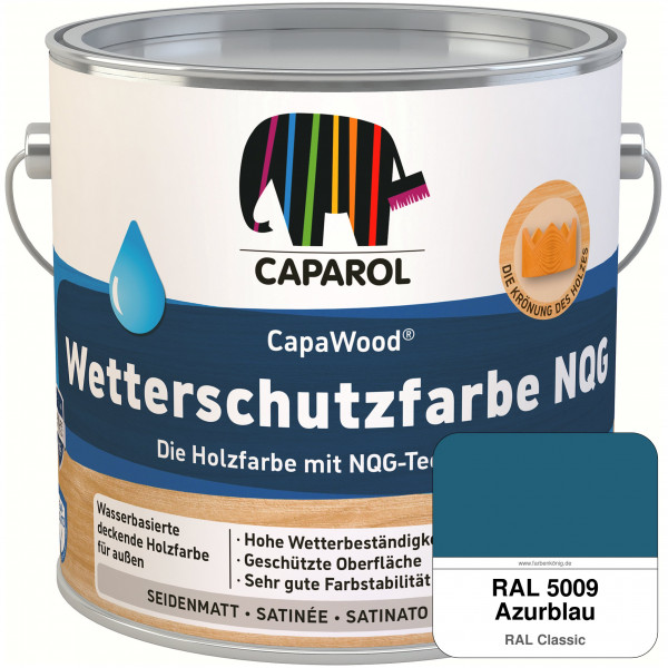 CapaWood® Wetterschutzfarbe NQG (RAL 5009 Azurblau) - ersetzt Capadur Wetterschutzfarbe NQG