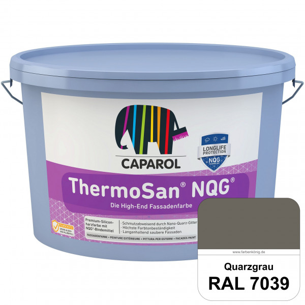 ThermoSan NQG (RAL 7039 Quarzgrau) schmutzabweisende Siliconharz Fassadenfarbe mit Algen- und Pilzsc