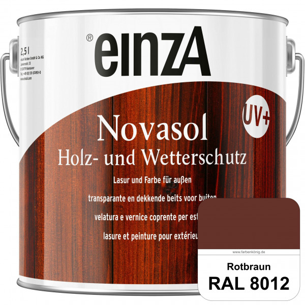 einzA Novasol HW Lasur (RAL 8012 Rotbraun) Lasierender Wetterschutz für außen
