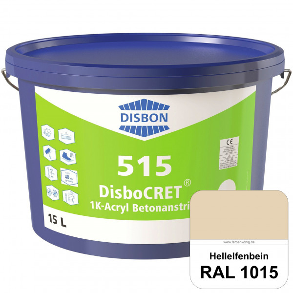 DisboCRET 515 1K-Acryl-Betonanstrich (RAL 1015 Hellelfenbein) Hochwertige & rissüberdeckende Schutzb