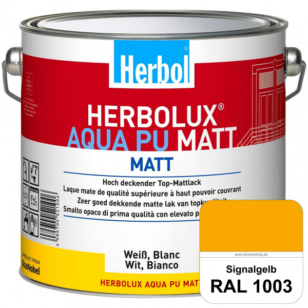 Herbolux Aqua PU Matt (RAL 1003 Signalgelb) Top-PU-Mattlack auf Wasserbasis (Innen)