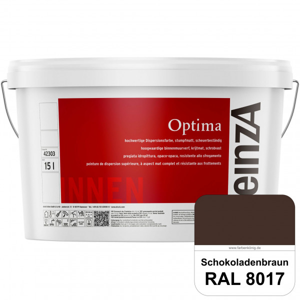 einzA Optima (RAL 8017 Schokoladenbraun) Stumpfmatte Dispersionsfarbe für hochwertige Anstriche