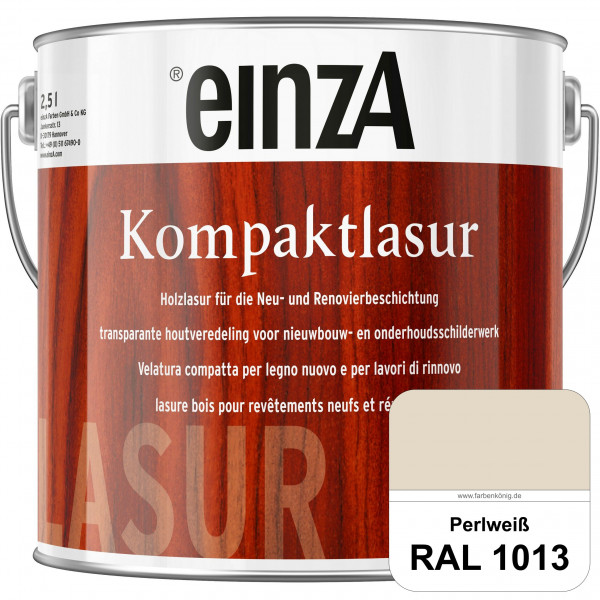 einzA Kompaktlasur (RAL 1013 Perlweiß) Lasuranstrich für den Neu- und Renovieranstrich