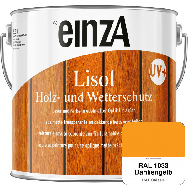 einzA Lisol Holz- und Wetterschutz Lasur und Farbe (RAL 1033 Dahliengelb)