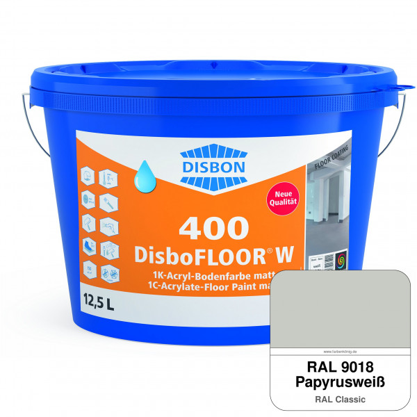 DisboFLOOR W 400 1K-Acryl-Bodenfarbe (RAL 9018 Papyrusweiß)