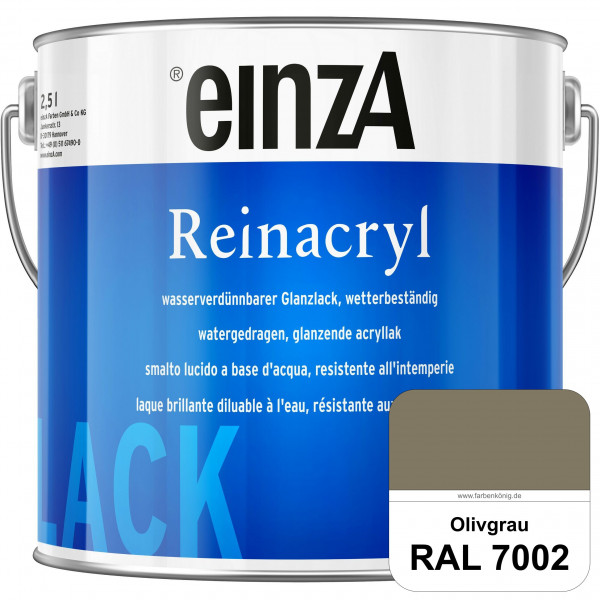 einzA Reinacryl (RAL 7002 Olivgrau) wetterbeständige glänzende Acryl-PU-Lackfarbe