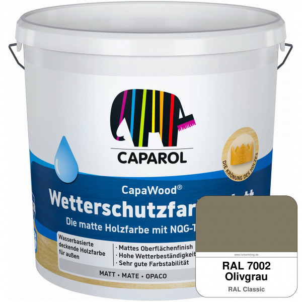 CapaWood® Wetterschutzfarbe Matt (RAL 7002 Olivgrau) - ersetzt Capadur Wetterschutzfarbe Matt