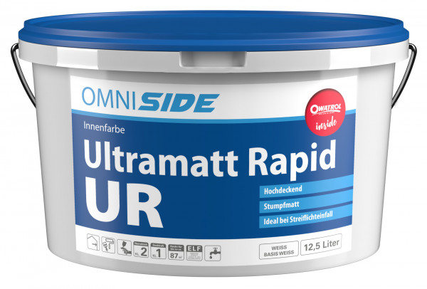 OMNISIDE Ultramatt Rapid UR - Hochwertige Innendispersion (B-Ware) - 12,5 Liter (Weiß)