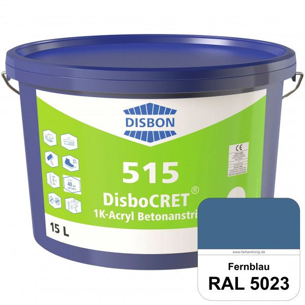 DisboCRET 515 1K-Acryl-Betonanstrich (RAL 5023 Fernblau) Hochwertige & rissüberdeckende Schutzbeschi