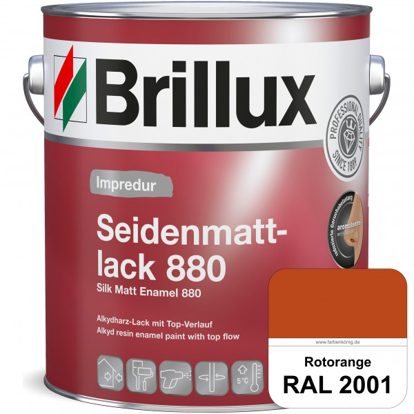 Impredur Seidenmattlack 880 (RAL 2001 Rotorange) für Holz- oder Metallflächen innen & außen