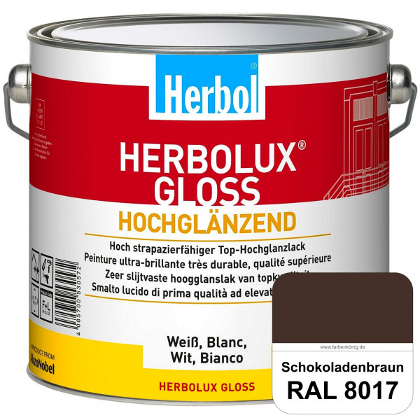 Herbolux Gloss (RAL 8017 Schokoladenbraun) strapazierfähiger Top-Hochglanzlack (lösemittelhaltig) fü