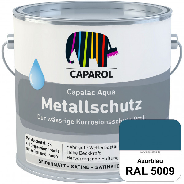 Capalac Aqua Metallschutz (RAL 5009 Azurblau) wasserbasierter Korrosionsschutz für Stahl & verzinkte