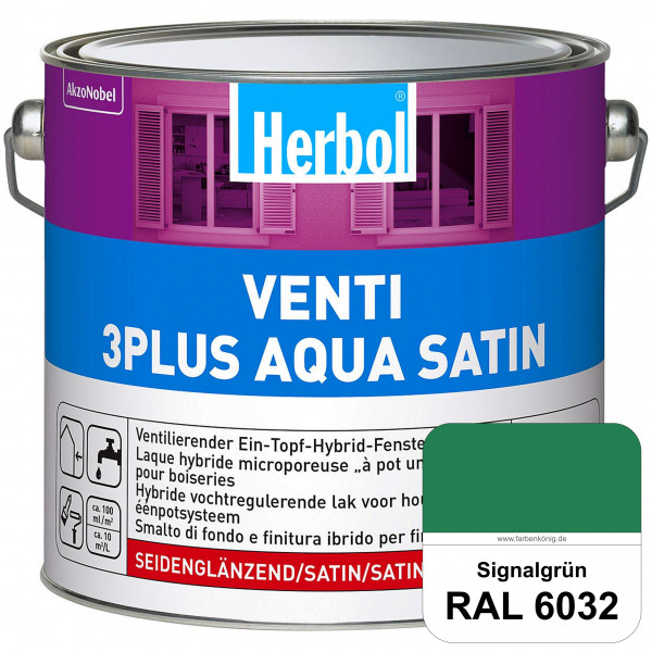 Venti 3Plus Aqua Satin (RAL 6032 Signalgrün) wasserbasierter & feuchtigkeitregulierender Ein-Topf-Fe