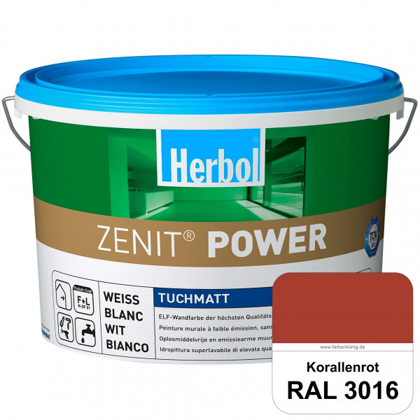 Herbol Zenit Power (RAL 3016 Korallenrot) Superdeckende ELF-Wandfarbe