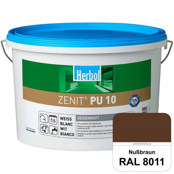 Zenit PU 10 (RAL 8011 Nussbraun) seidenmatte und strapazierfähige PU-Wandfarbe