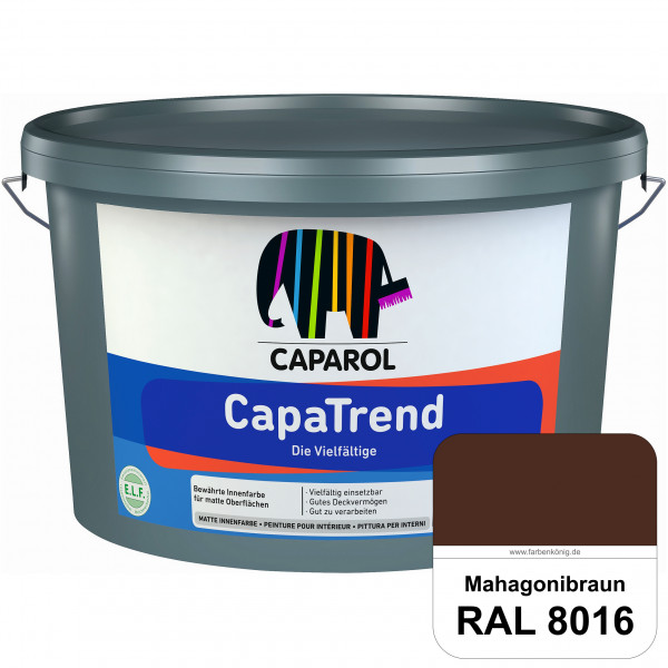 CapaTrend (RAL 8016 Mahagonibraun) matte hochdeckende Dispersionsfarbe für den Innenbereich