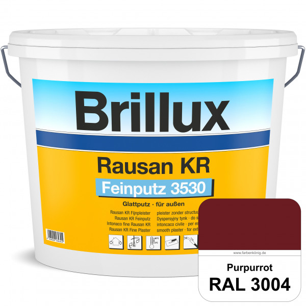 Rausan KR Feinputz 3530 (RAL 3004 Purpurrot) organisch gebundener & verarbeitungsfertiger Glattputz