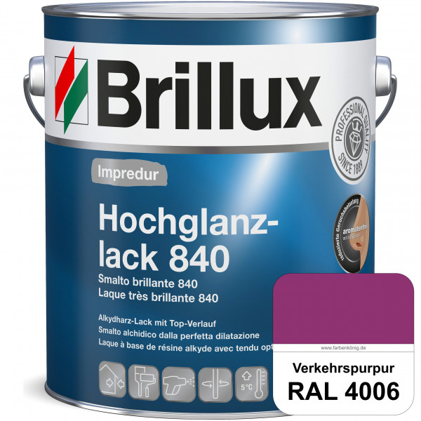 Impredur Hochglanzlack 840 (RAL 4006 Verkehrspurpur) für Holz- und Metallflächen (löselmittelhaltig)
