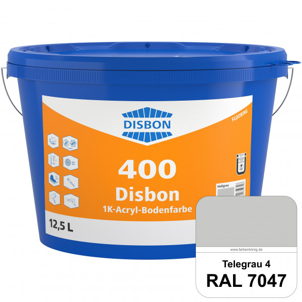 Disbon 400 1K-Acryl-Bodenfarbe (RAL 7047 Telegrau 4) Dispersionsbeschichtung für mineralische Bodenf
