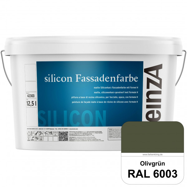 einzA silicon Fassadenfarbe (RAL 6003 Olivgrün) Hochwertige Siliconharz-Fassadenfarbe