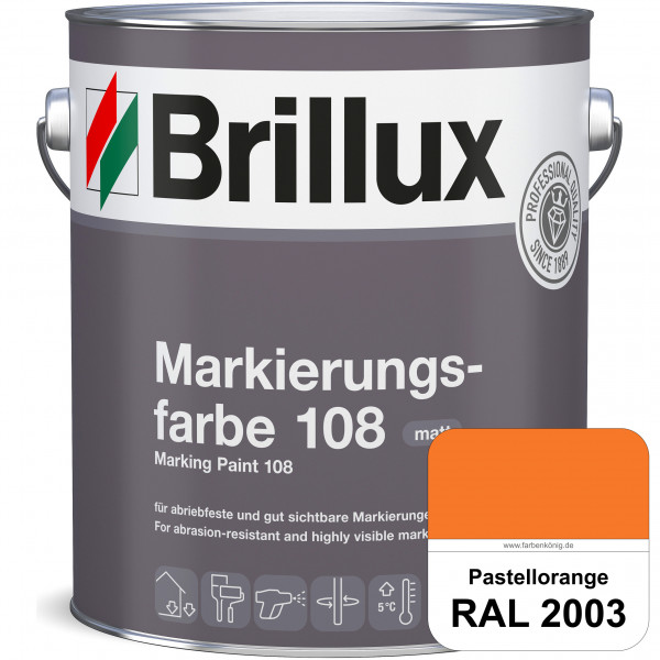 Markierungsfarbe 108 (RAL 2003 Pastellorange) Markierungsfarbe für Asphalt, Betonböden, Zementestric
