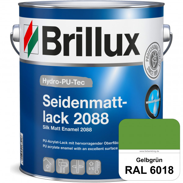 Hydro-PU-Tec Seidenmattlack 2088 (RAL 6018 Gelbgrün) PU-Seidenmattlack (wasserbasiert) innen