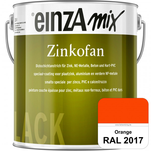 einzA Zinkofan (RAL 2017 RAL Orange) Hoch wetterbeständiges "Dickschicht-1-Topf-System"