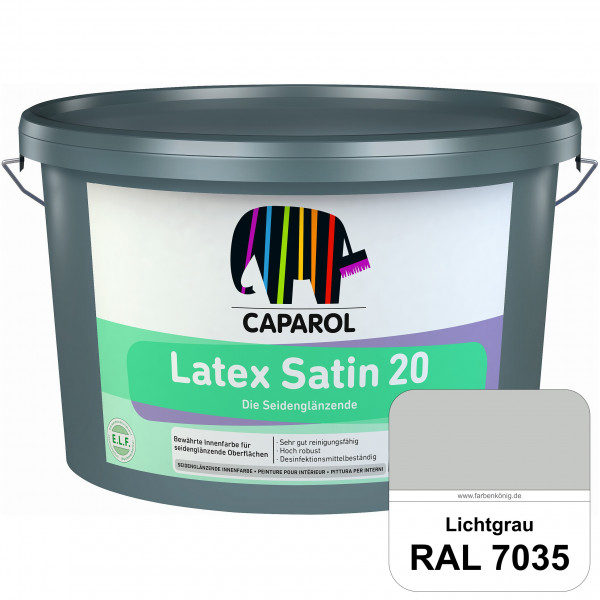 Latex Satin 20 (RAL 7035 Lichtgrau) strapazierfähige seidenglänzende Latexfarbe (Innen)