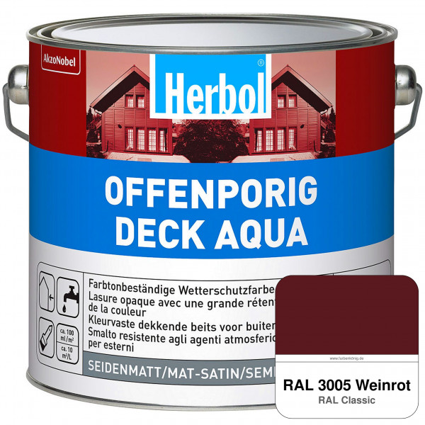 Offenporig-Deck Aqua (RAL 3005 Weinrot)