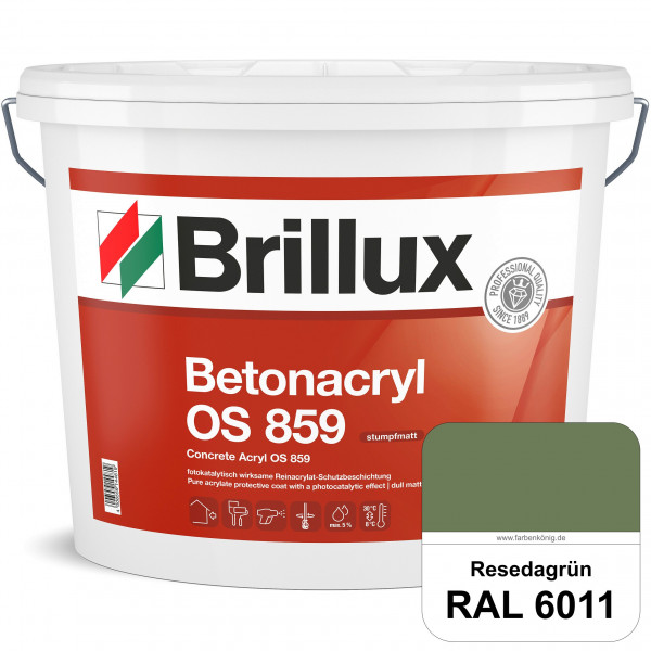 Betonacryl OS 859 (RAL 6011 Resedagrün) Wetterbeständige Schutzbeschichtung für Betonflächen (Außen)
