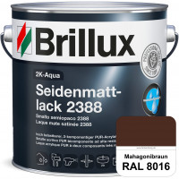 2K-Aqua Seidenmattlack 2388 (RAL 8016 Mahagonibraun) mechanisch und chemisch hoch belastbar für auße