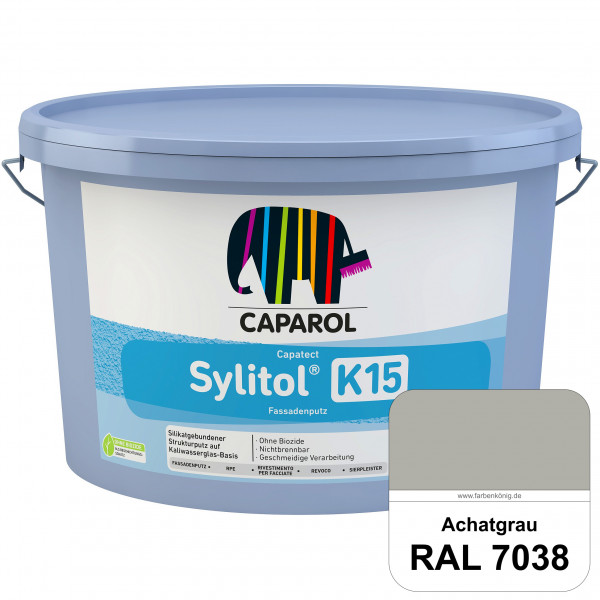 Capatect Sylitol Fassadenputz K15 (RAL 7038 Achatgrau) Silikatisch gebundener Strukturputz nach DIN