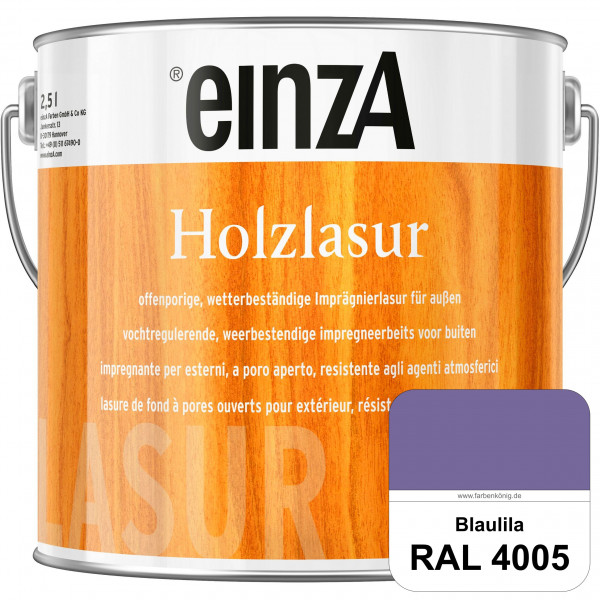 einzA Holzlasur (RAL 4005 Blaulila) Offenporige Imprägnierlasur für Außen-Holzbauteile